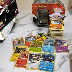 Pokemon TCG bulk card lot with collectors tin!